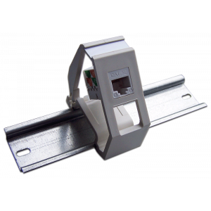 DIN-rail mounting frame for Keystone module installation, white